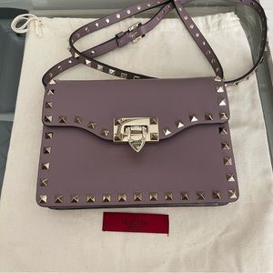 AUTHENTIC Valentino Small Rockstud Calfskin Crossbody Bag